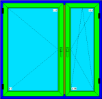 typizované okno dvojkrídlové O+OS 1490x1450
