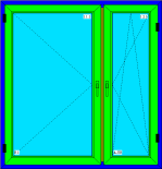 typizované okno dvojkrídlové O+OS 1490x1550